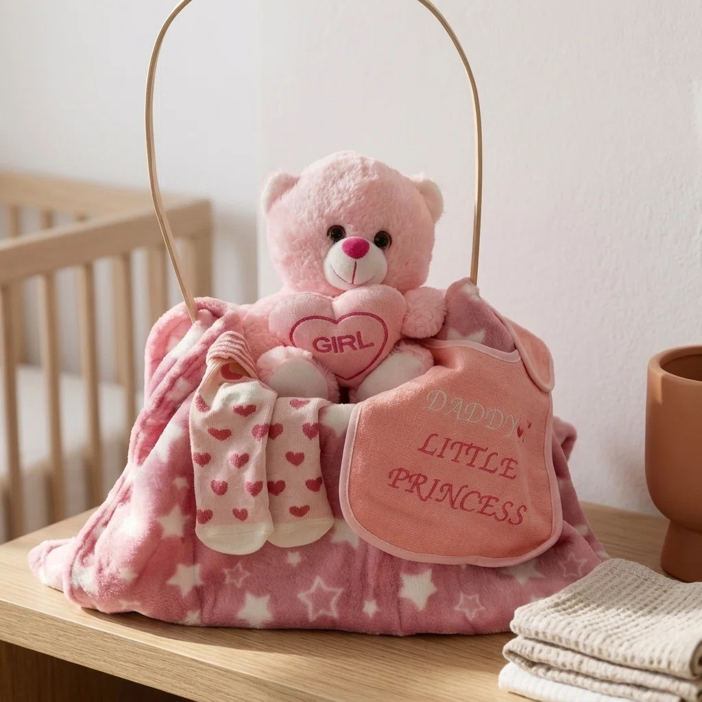 🎀 Premium Σύνθεση Δώρου “Little Princess Basket” doro-genissis-koritsi-dragatakis-flowers-marousi